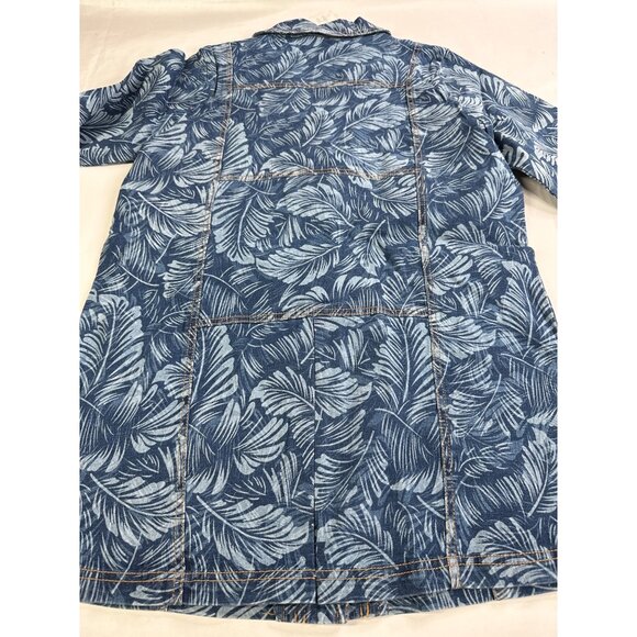 Denim & Co. Women’s Small Leaf Print Shirt Jacket Button Up Vintage New - Picture 8 of 8